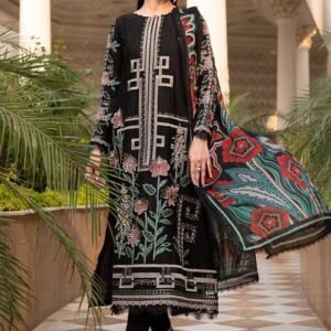 3 Piece Embroidered Jacquard Lawn Suit