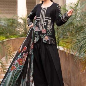 3 Piece Embroidered Jacquard Lawn Suit