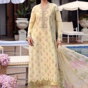 3 Piece Unstitched Embroidered Lawn Suit