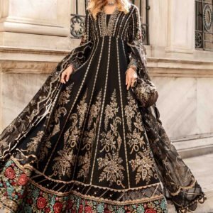 Unstitched Embroidered Cotton Satin Suit