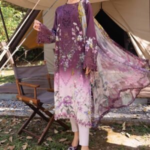 3 Piece Unstitched Embroidered Lawn Suit