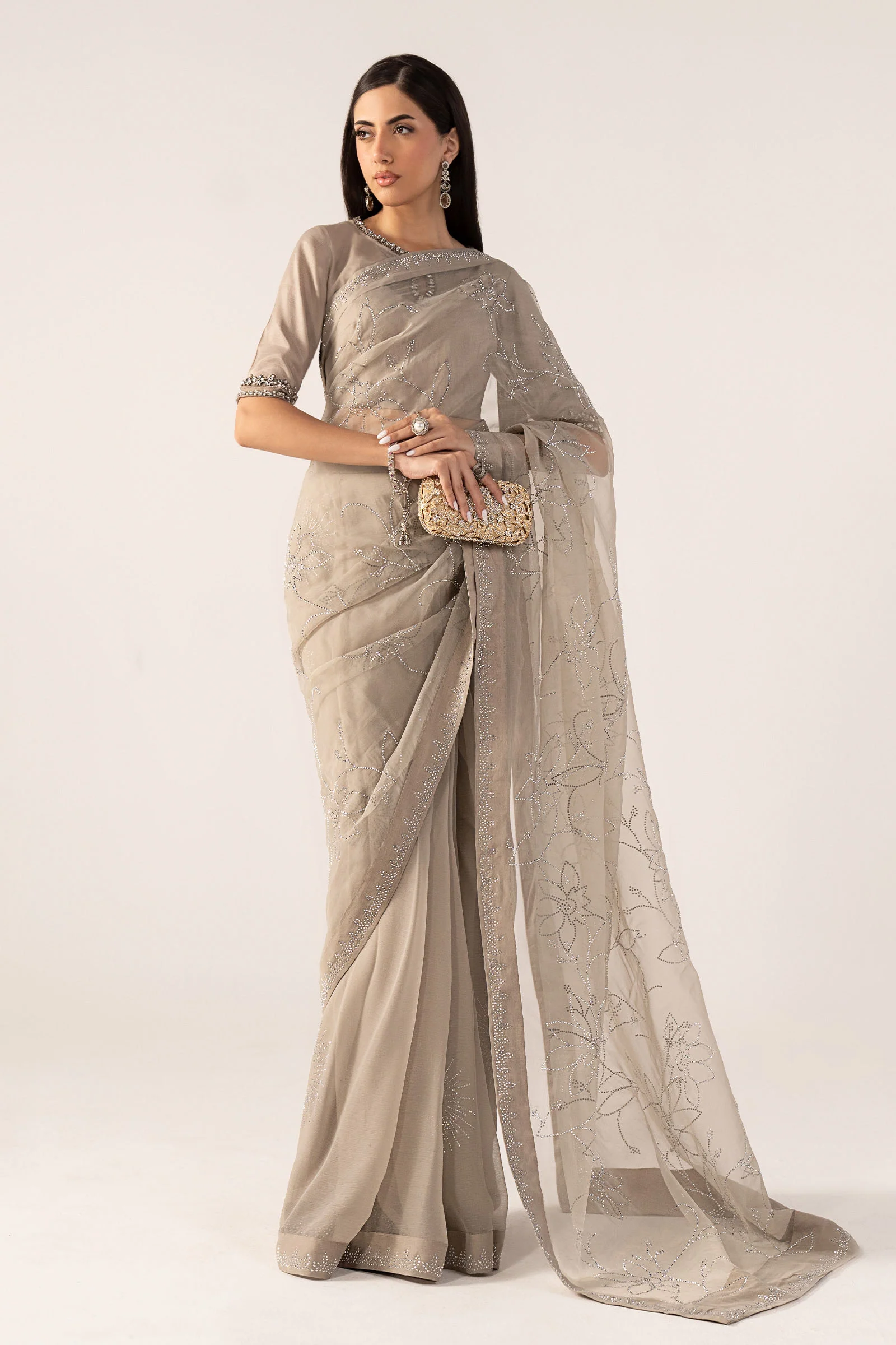 Embellished Chiffon Saree