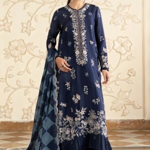 3 Piece Embroidered Tissue Silk Suit