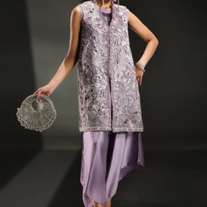 3 Piece Embroidered Organza Suit
